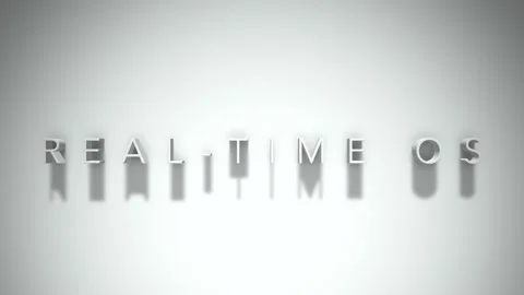 Real time os 3D title animation white text on a white background Video stock 299369669
