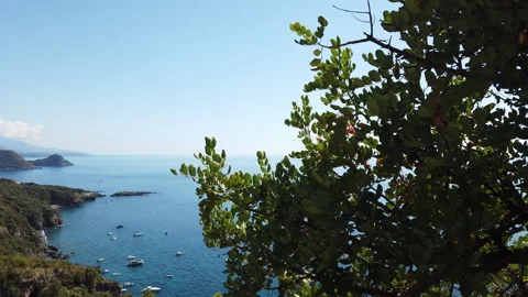 Real-time overview of the Calabrian coast near Praia a Mare Stock Footage 138656864