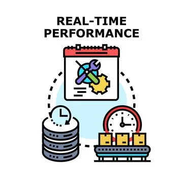 Real time performance concept planning delivery data Stock Illustration