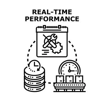 Real time performance concept planning delivery data Stock Illustration