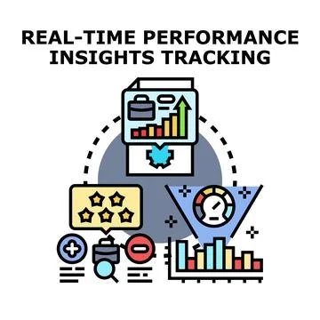 Real time performance insights tracking analytics 库存插图