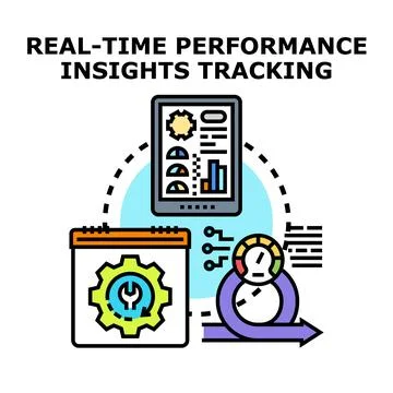 Real time performance insights tracking concept vector Stock Illustration
