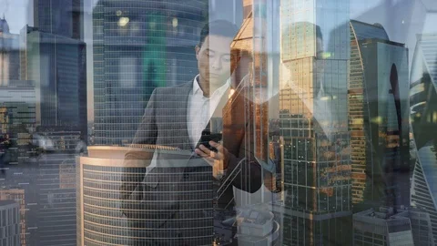 Real time portrait shot of a young businessman conducting correspondence on the Stock-Footage 124096571