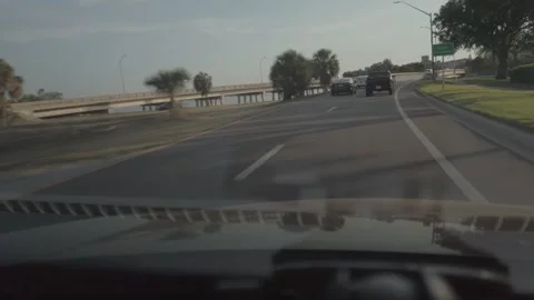 Real time POV Drive Pasadena Blvd in Florida. East of bridge to St. Pete Beach. Stock Footage 241756930