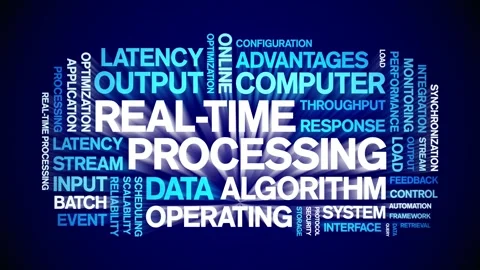 Real-Time Processing animated word cloud,animation tag kinetic typography loop. Stock Footage 308373475