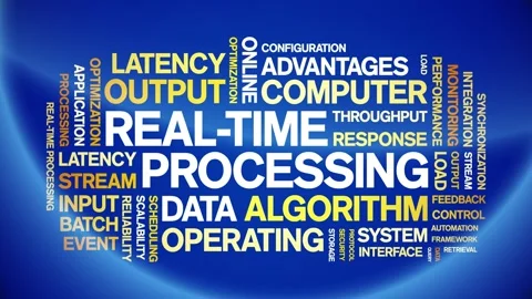 Real-Time Processing animated word cloud,animation tag kinetic typography loop. Stock Footage 308374600