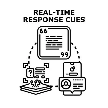 Real time response cues and digital communication Stock-Illustration