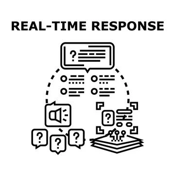 Real time response icon representing instant communication and problem solvin 스톡 일러스트