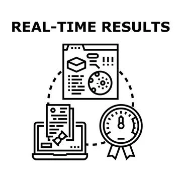 Real time results analytics data processing feedback loop Stock Illustration