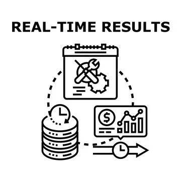 Real time results showing data analysis and constant update Stock Illustration