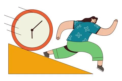 Real Time Schedule and Digital Task Management Illustration 스톡 일러스트