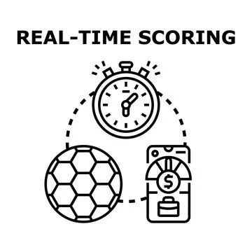 Real time scoring concept measuring game performance 스톡 일러스트