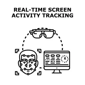 Real time screen activity tracking illustration concept Stock Illustration