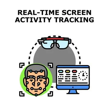 Real time screen activity tracking illustration concept Stock Illustration