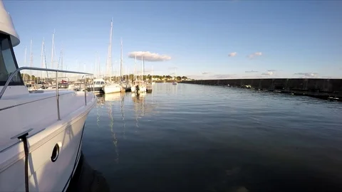 Real Time Sea & Boat Landscape Stock Footage