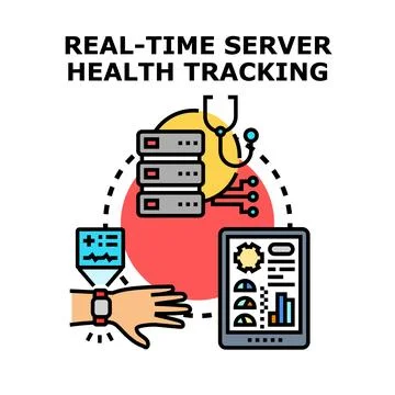 Real time server health tracking data monitoring system イラスト素材