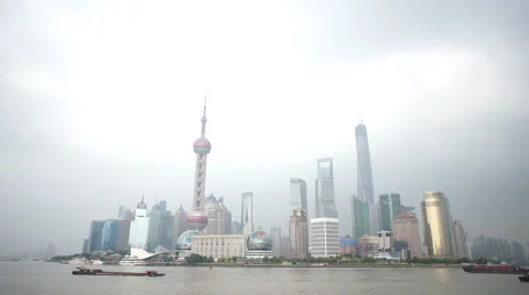 Real time Shanghai skyline Video stock 45549253