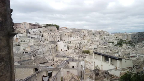 Real-time shooting on the SASSI DI MATERA Video stock 163174807