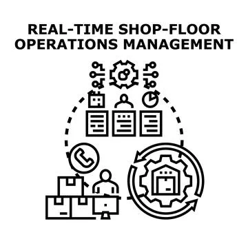 Real time shop floor operations management system Stock Illustration