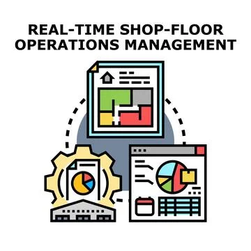 Real time shop floor operations management concept Illustrazione stock