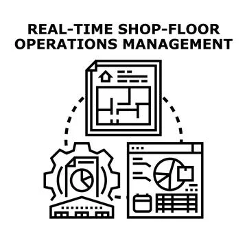 Real time shop floor operations management concept Illustrazione stock
