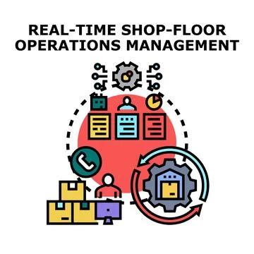 Real time shop floor operations management system Illustrazione stock