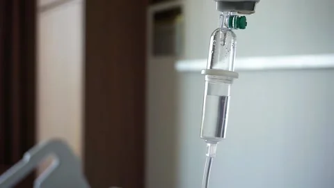 Real time shot for drip water in hospital Video stock 131734067