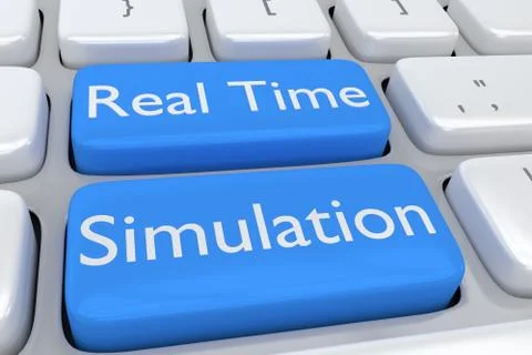 Real Time Simulation concept 스톡 일러스트