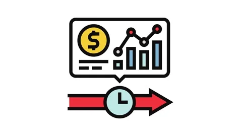 Real time spending insights fintech color icon animation Stock Footage 326116291
