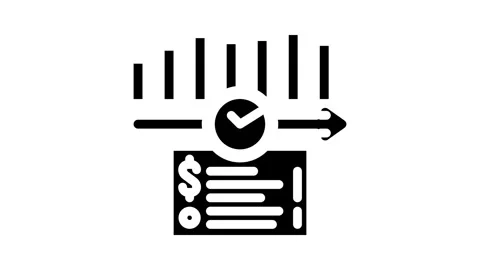 Real time spending insights fintech glyph icon animation Stock Footage 326729717