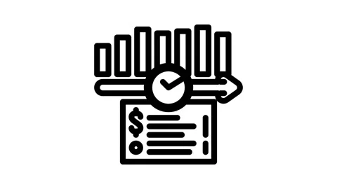 Real time spending insights fintech line icon animation Stock Footage 326748449