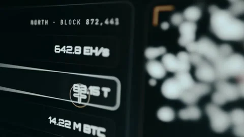 Real-time statistics for the Bitcoin network from a mining pool Stock Footage 333450265