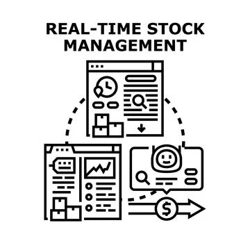 Real time stock management system optimizing inventory control Stock-Illustration