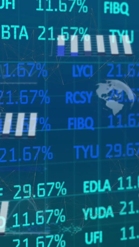 Real-time stock market data video ends with Polaris, symbolizing global finance. Stock Footage 344722820