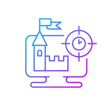 Real time strategy game gradient linear vector icon Stock Illustration