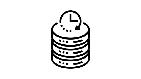 Real time stream big data line icon animation Stock Footage 326125886