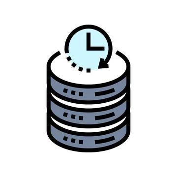 Real time stream big data color icon vector illustration Stock Illustration