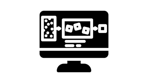 Real time stream glyph icon animation Stock Footage 326736043
