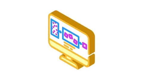 Real time stream isometric icon animation Stock Footage 327281013