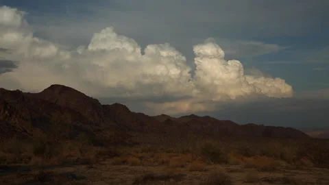 Real time of summer thunderstorms in the south of Joshua Tree National Park Stock Footage 204743832