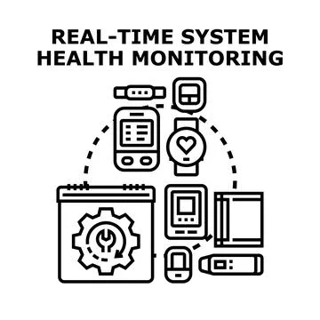Real time system health data monitoring technology Stock Illustration