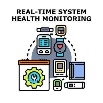 Real time system health data monitoring technology Stock Illustration