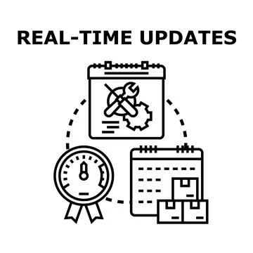 Real time system updates tracking delivery schedule Stock Illustration