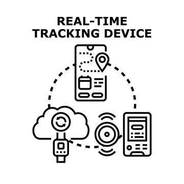 Real time tracking device concept for modern navigation Illustrazione stock