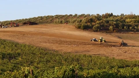 Real time tractors at work Stock Footage 138996174