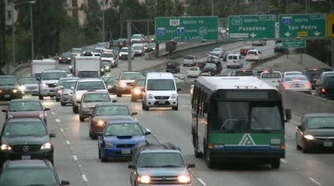 Real Time Traffic Jam on Busy Highway Stock Footage 22256410
