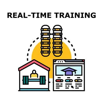 Real time training concept with online education platform Stock Illustration