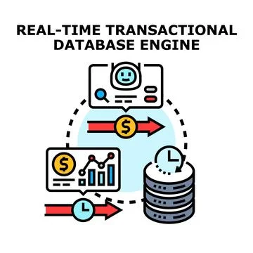 Real time transactional database engine processing transaction data 库存插图