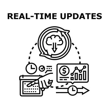 Real time updates process with cloud synchronization Stock Illustration