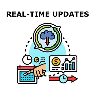 Real time updates process with cloud synchronization Stock Illustration
